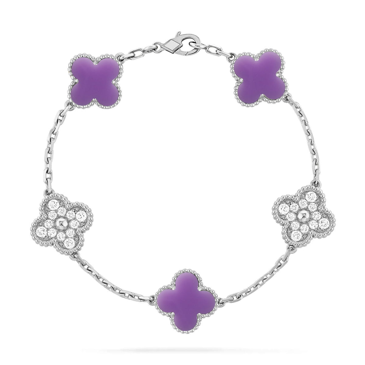 [Veyra Jewelry]New CLOVER 5 MOTIF LIGHT PURPLE BRACELET COLLECTION
