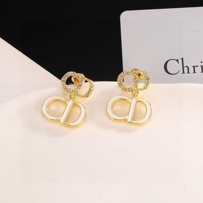 [Veyra Jewelry]Gold CD Letter Stud Earrings
