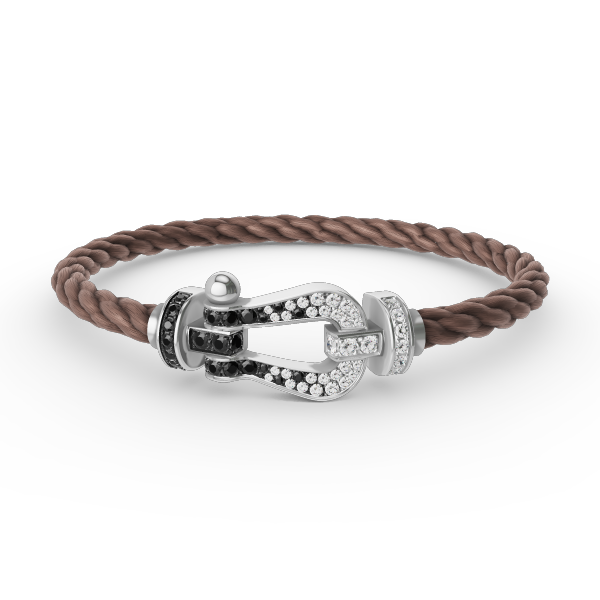 ¡®Veyra Jewelry¡¯FORCE LARGE HORSESHOE BLACK WHITE DIAMOND BRACELET SILVER