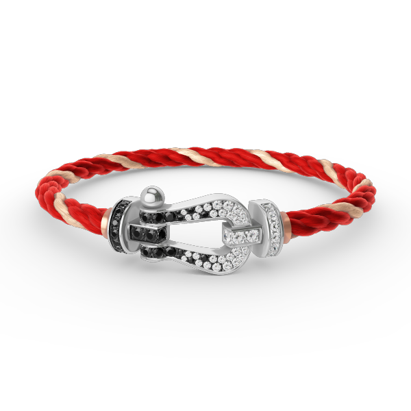 ¡®Veyra Jewelry¡¯FORCE LARGE HORSESHOE BLACK WHITE DIAMOND BRACELET SILVER