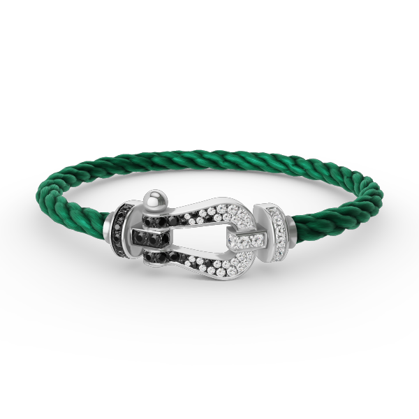 ¡®Veyra Jewelry¡¯FORCE LARGE HORSESHOE BLACK WHITE DIAMOND BRACELET SILVER
