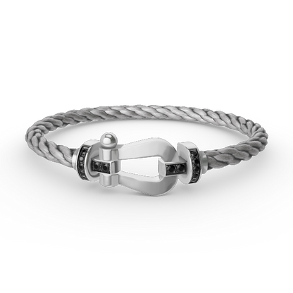 ¡®Veyra Jewelry¡¯FORCE LARGE HORSESHOE BLACK DIAMOND BRACELET SILVER