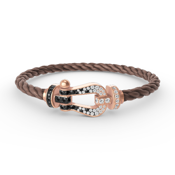 ¡®Veyra Jewelry¡¯FORCE LARGE HORSESHOE BLACK WHITE DIAMOND BRACELET ROSE GOLD