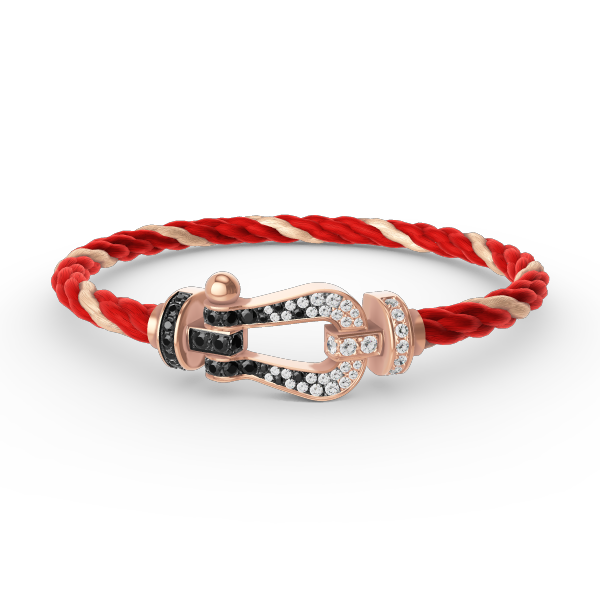 ¡®Veyra Jewelry¡¯FORCE LARGE HORSESHOE BLACK WHITE DIAMOND BRACELET ROSE GOLD