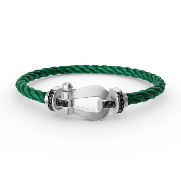 ¡®Veyra Jewelry¡¯FORCE LARGE HORSESHOE BLACK DIAMOND BRACELET SILVER