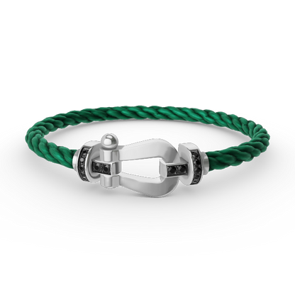 ¡®Veyra Jewelry¡¯FORCE LARGE HORSESHOE BLACK DIAMOND BRACELET SILVER