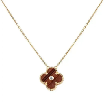 ¡®Veyra Jewelry¡¯CLOVER 15MM DIAMOND AND YELLOW TIGER'S EYE AGATE necklace