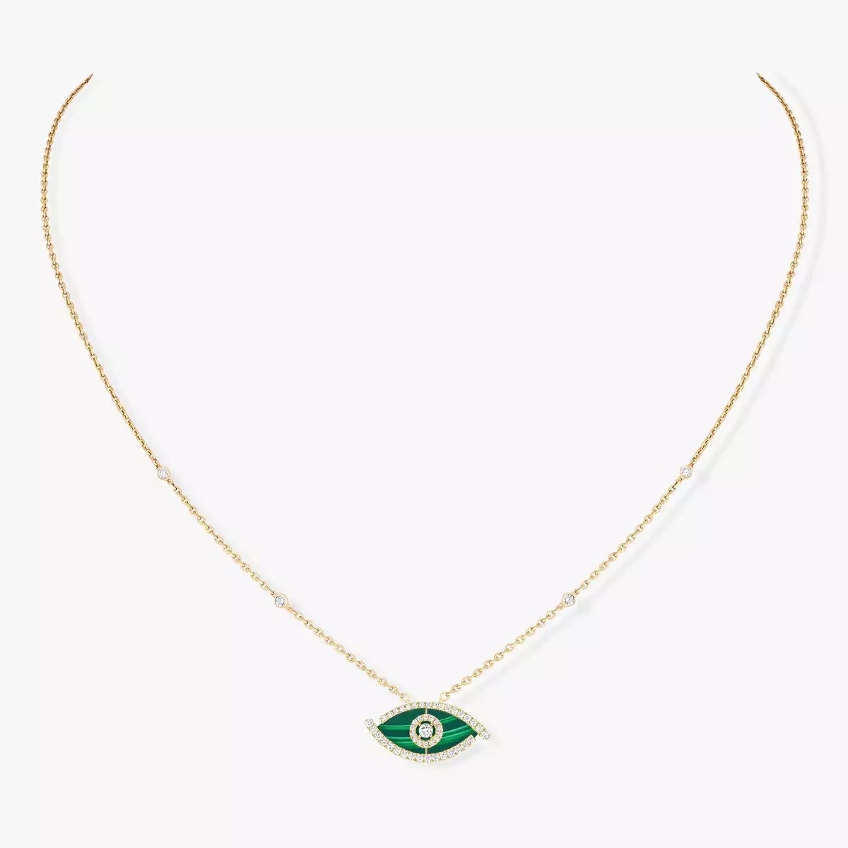 [Veyra Jewelry]Lucky Eye Diamond Necklace in  Gold and Turquoise