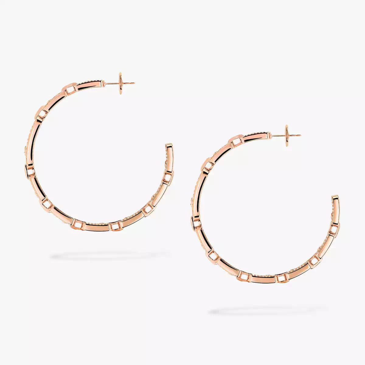 [Veyra Jewelry]Move Link Diamond Hoop Earrings