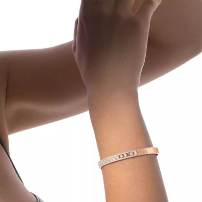 [Veyra Jewelry]Move Noa Ciselé half pavé bangle