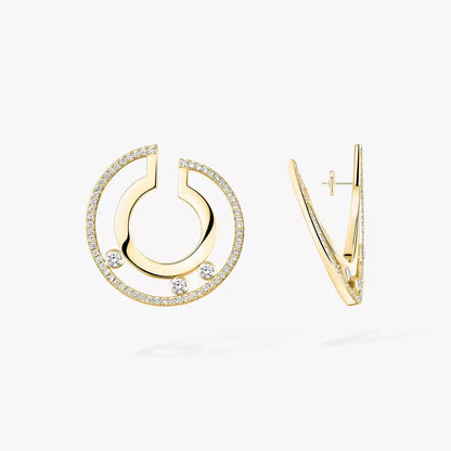 [Veyra Jewelry]Move Romane Small Diamond Hoop Earrings