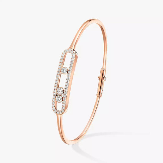 [Veyra Jewelry]Move Pavé Diamond Bangle Bracelet M