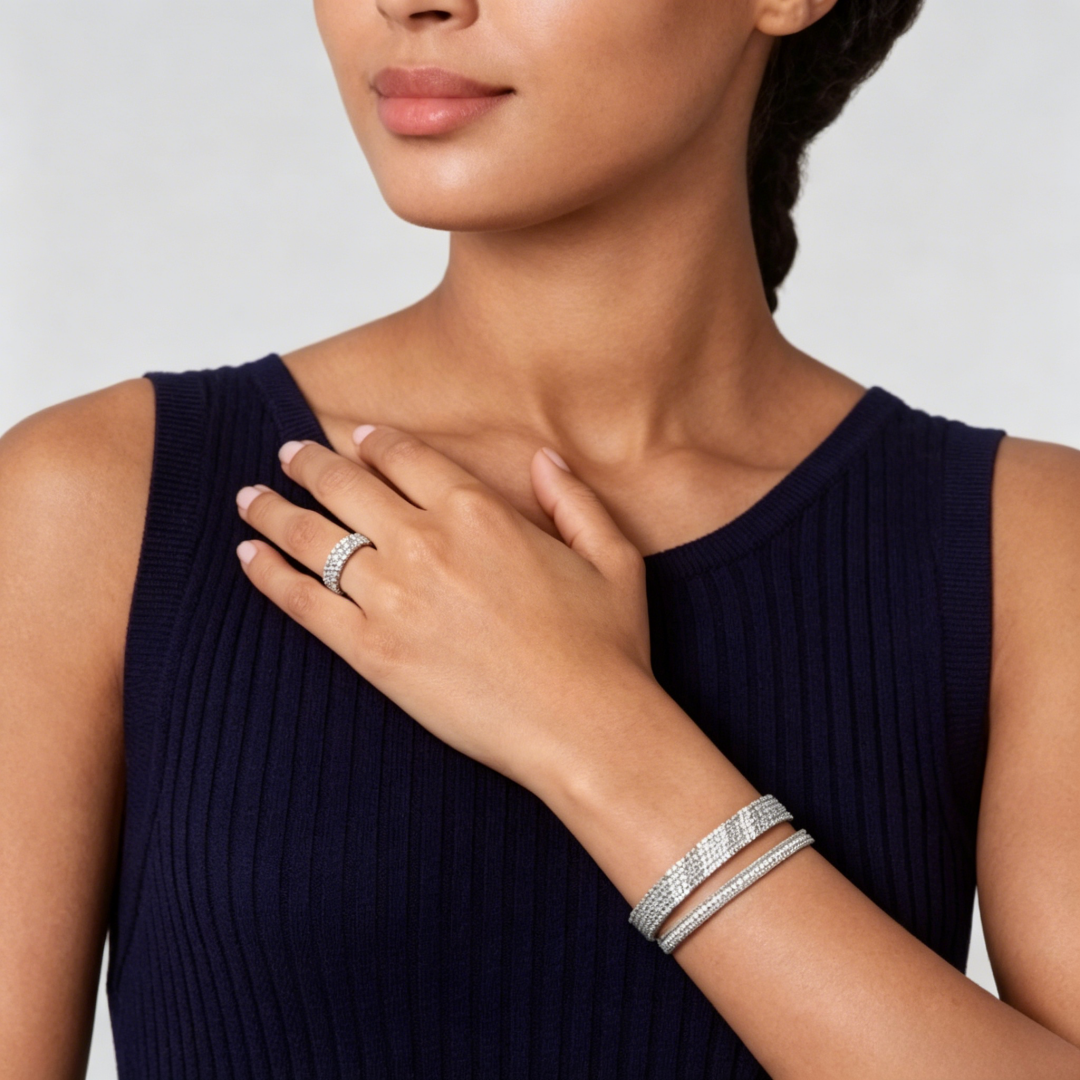 [Veyra Jewelry] THREE-ROW DIAMOND RING