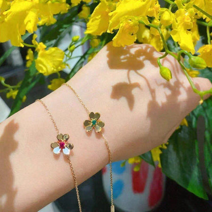 ¡®Veyra Jewelry¡¯FRIVOLE GOLD FLOWER PINK MALACHITE BRACELET