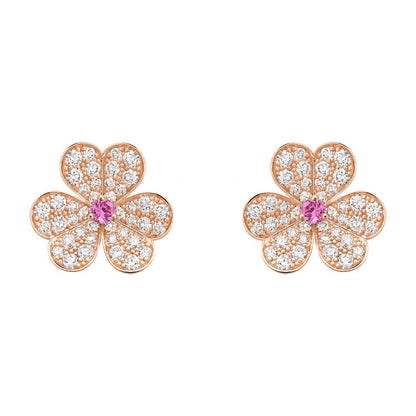 ¡®Veyra Jewelry¡¯FRIVOLE PINK GOLD FLOWER DIAMOND EARRINGS