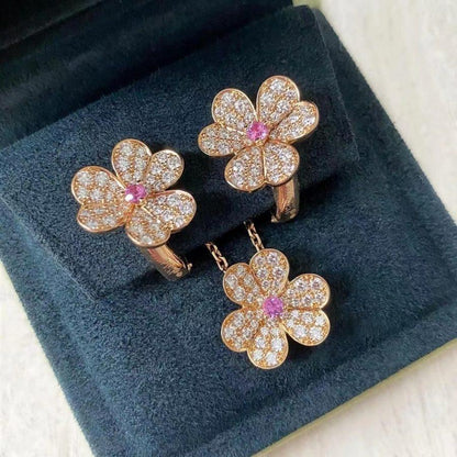 ¡®Veyra Jewelry¡¯FRIVOLE PINK GOLD FLOWER DIAMOND EARRINGS