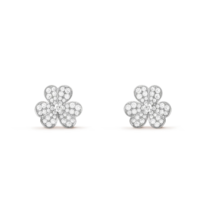 ¡®Veyra Jewelry¡¯FRIVOLE SILVER FLOWER DIAMOND EARRINGS