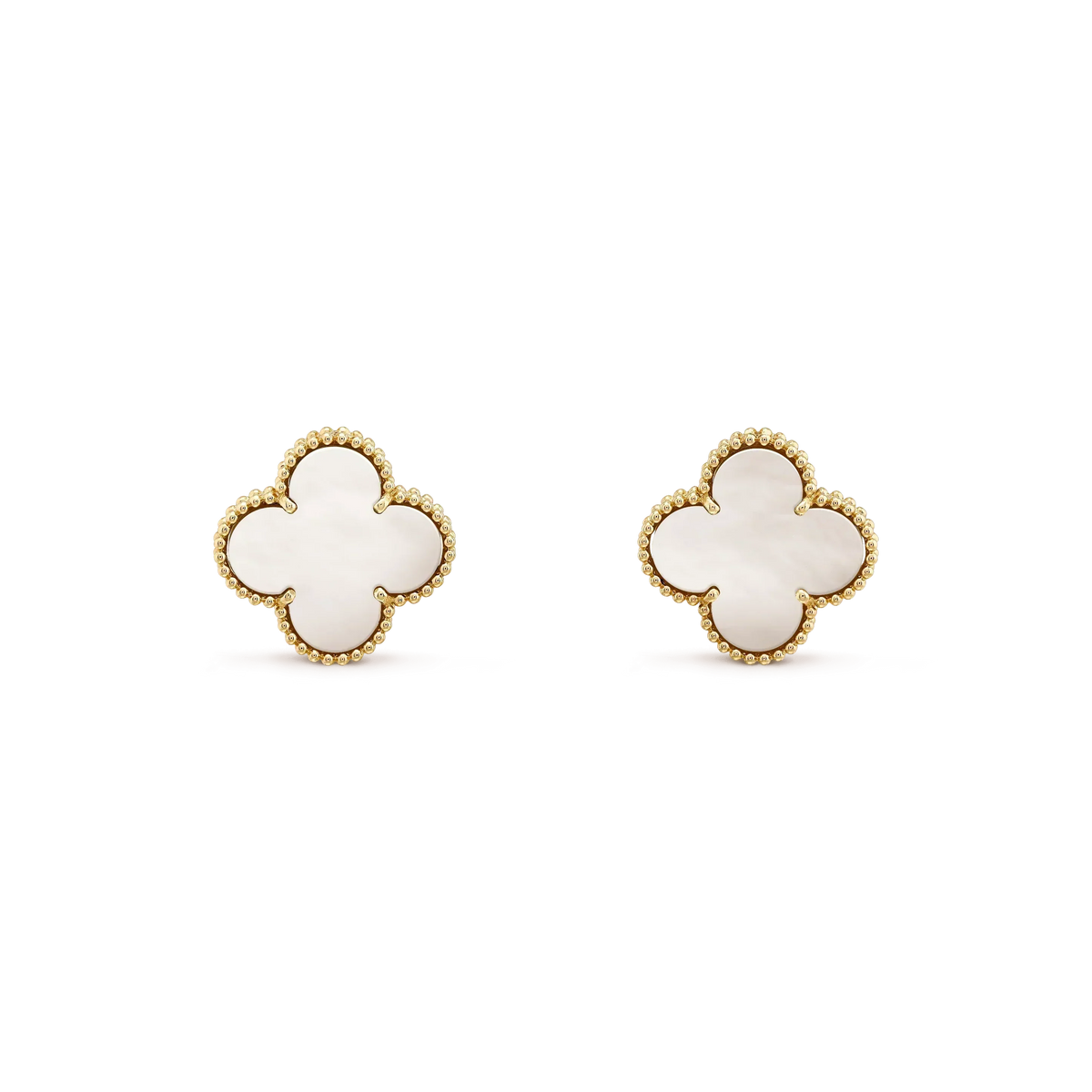 ¡®Veyra Jewelry¡¯CLOVER MEDIUM 1 MOTIFS  WHITE MOP STUD EARRINGS