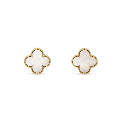 ¡®Veyra Jewelry¡¯CLOVER MEDIUM 1 MOTIFS  WHITE MOP STUD EARRINGS