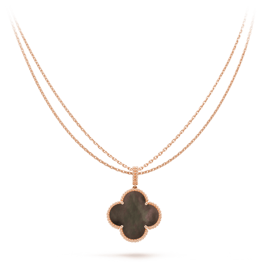 ¡®Veyra Jewelry¡¯CLOVER 25MM GOLD DARK MOP BIG CLOVER NECKLACE