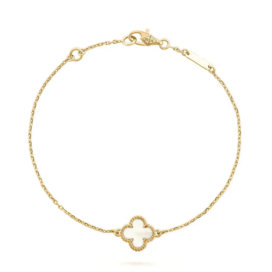 ¡®Veyra Jewelry¡¯CLOVER WHITE MOP SINGLE FLOWER BRACELET