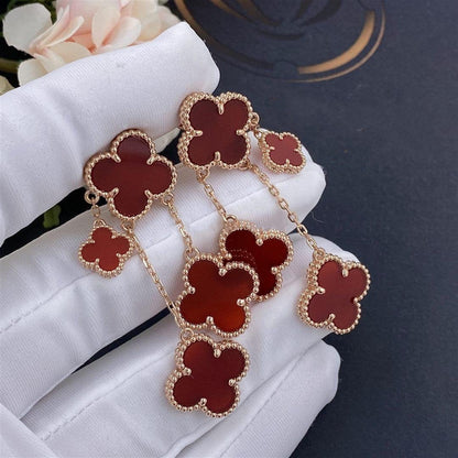 ¡®Veyra Jewelry¡¯CLOVER EARRINGS CARNELIAN 4 MOTIFS PINK GOLD