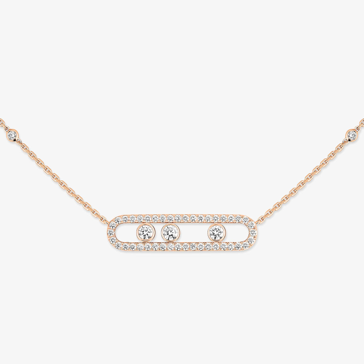 [Veyra Jewelry] Move Pave_ Rose Gold Diamond Necklace