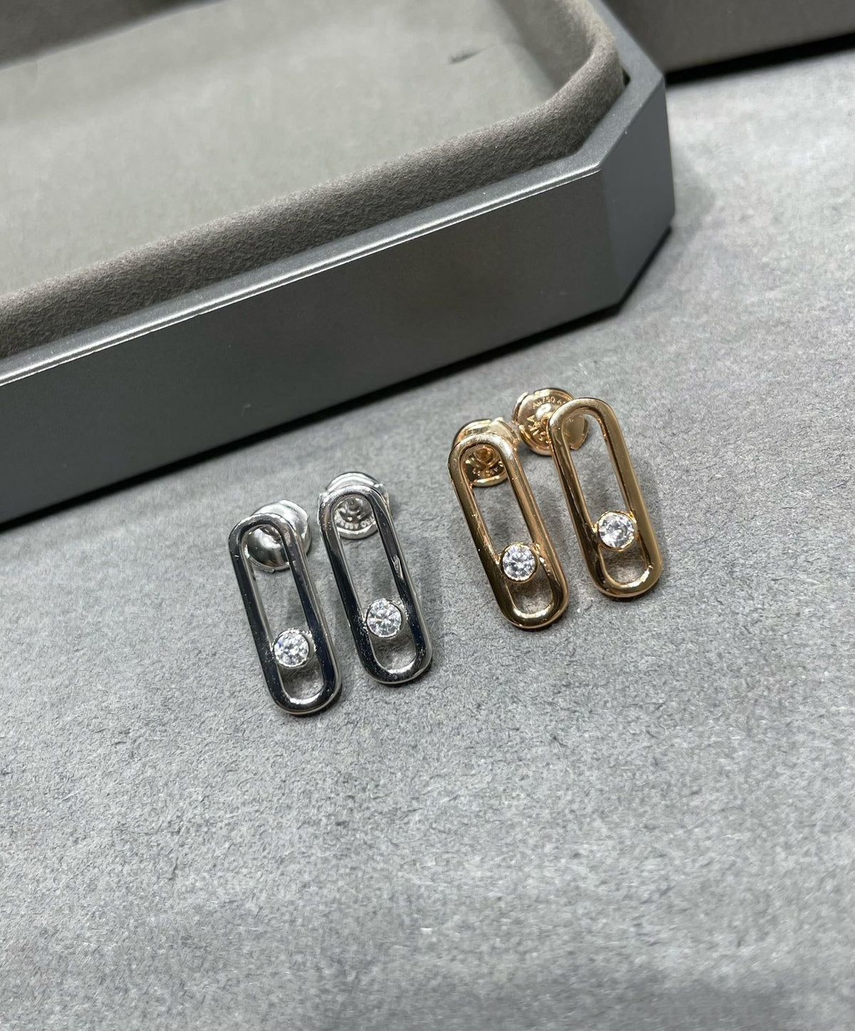 [Veyra Jewelry]MOVE UNO SMALL 1 DIAMOND EARRINGS
