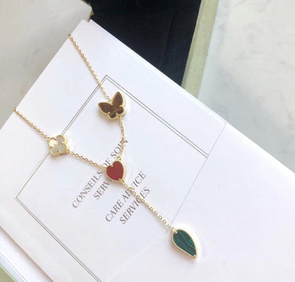 ¡®Veyra Jewelry¡¯LUCKY SPRING 4 MOTIFS ROSE GOLD NECKLACE