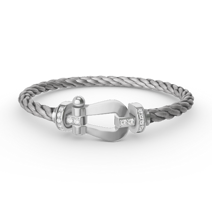 ¡®Veyra Jewelry¡¯FORCE LARGE HORSESHOE HALF DIAMOND BRACELET SILVER