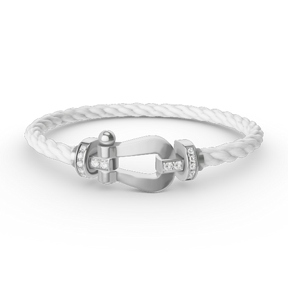 ¡®Veyra Jewelry¡¯FORCE LARGE HORSESHOE HALF DIAMOND BRACELET SILVER