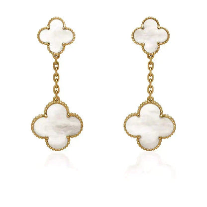 ¡®Veyra Jewelry¡¯CLOVER 2 MOTIF WHITE MOP EARRINGS
