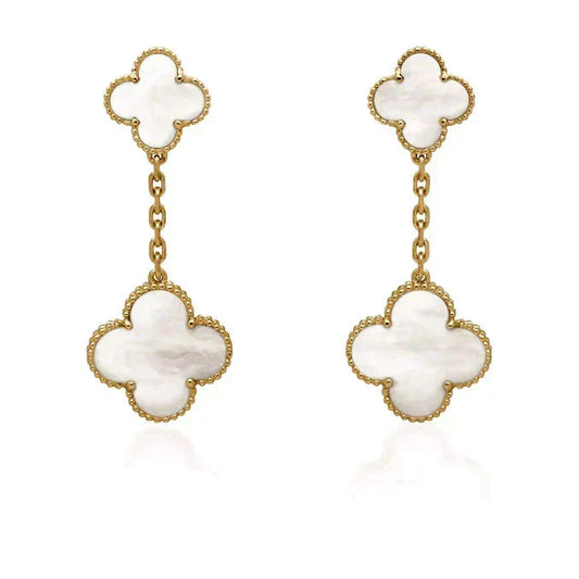 ¡®Veyra Jewelry¡¯CLOVER 2 MOTIF WHITE MOP EARRINGS